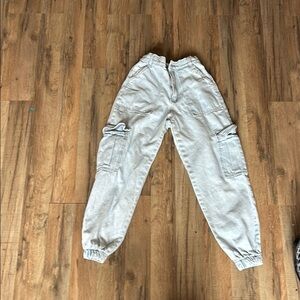 Kids Cargo Joggers in Light Gray